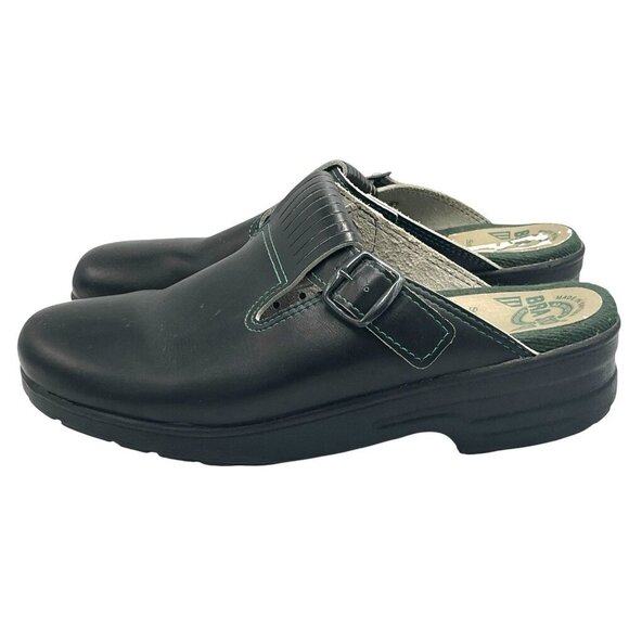 BRA SKO Black Leather Comfort Clogs Size 45 US 11 Nursing Medical Sweden - Picture 6 of 13